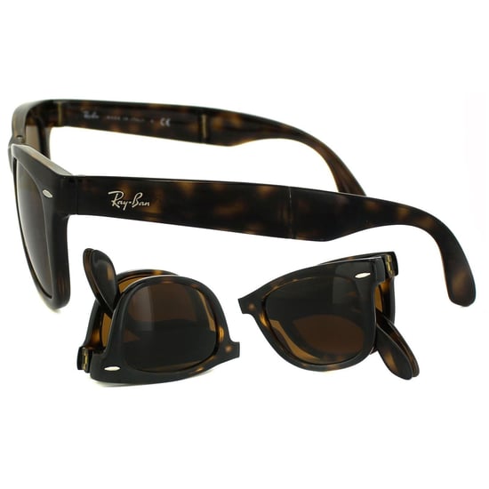 Ray-Ban Sunglasses Folding Wayfarer 4105 710 Havana Tortoise Brown 50mm