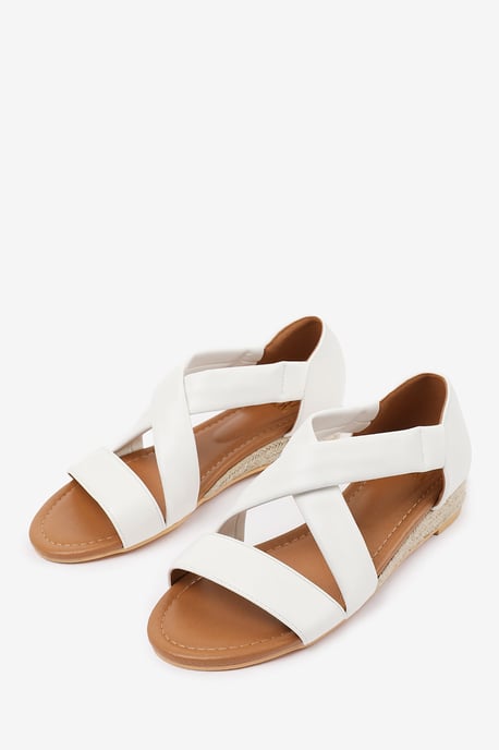 Wheres That From Womens 'Hummingbird' Low Wedge Shoes With Cross Over Strap - Image 3