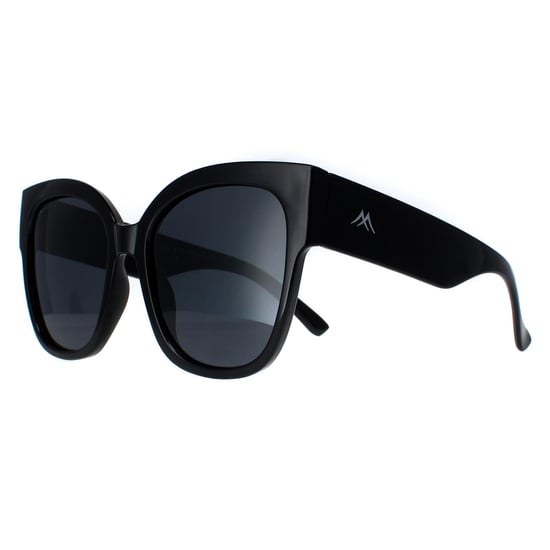 Montana Square Womens Shiny Black Smoke Polarized MP73A