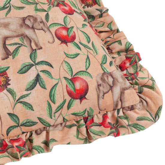 Wylder Tropics Okara Elephant Printed Ruffle Cushion Cover - Image 4