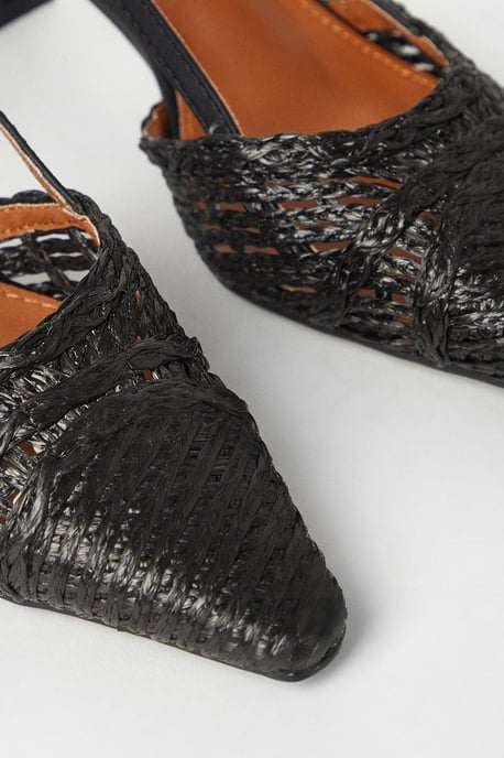 Verona Woven Slingback Kitten Heel Court Shoes