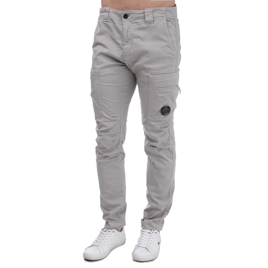Men's C.P. Company Stretch Sateen Ergonomic Cargo Pants in Light Grey