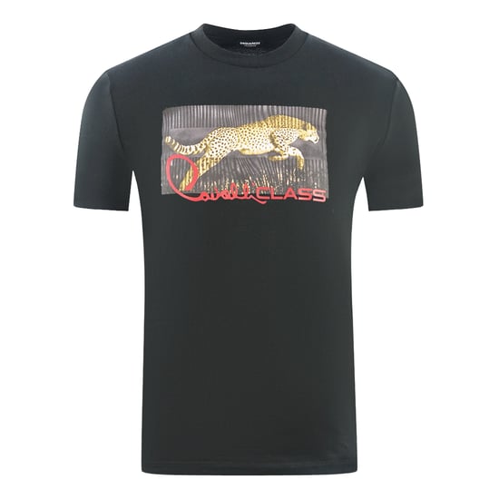 Cavalli Class Boxed Leopard Logo Black T-Shirt - Image 1