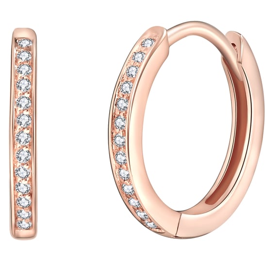Hoop earring sterling silver rose gold zirconia white Rafaela Donata