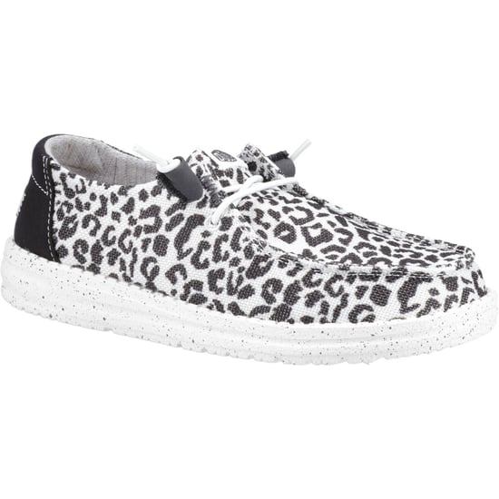 HEYDUDE Wendy Leopard Bomullsblandning Dam Svart/Grå Loafers - Image 1