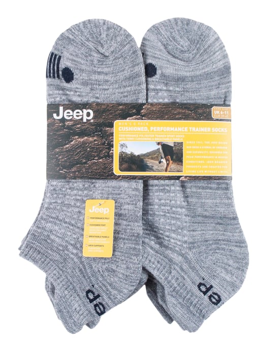 JEEP - 6 Pairs Mens Cotton Cushioned Sport Ankle Outdoor Socks - Image 2