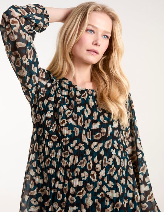 Leopard Pleated Blouse