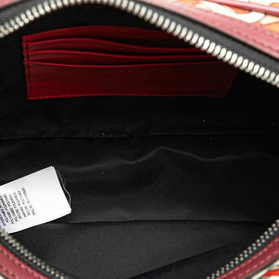 Vintage Burberry TB Monogram Nylon Paddy Crossbody Orange - Image 4