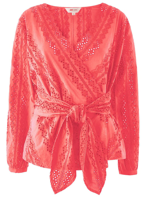 Broderie Anglais Wrap Blouse