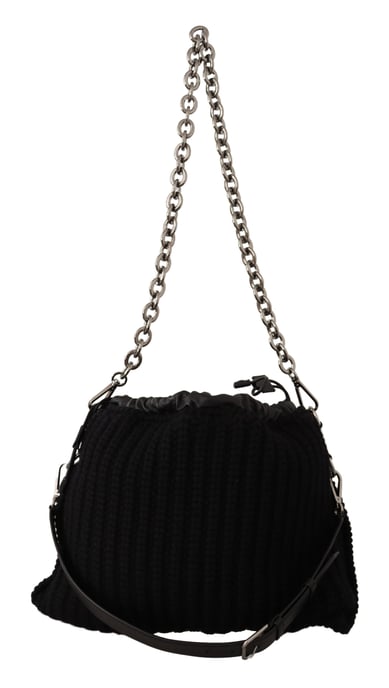 Dolce & Gabbana Kvinnors Svart Cashmere Stickad Axel Crossbody Väska - Image 3