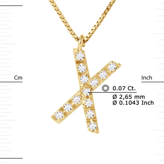 DIADEMA - Necklace with Diamonds - X - Yellow Gold