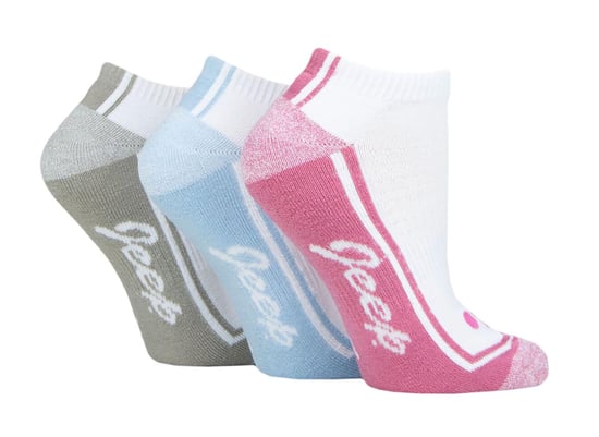 Ladies Performance Trainer Socks | Jeep | Breathable Thick Outdoor Cushioned Low Cut Socks with Arch supports - White - Image 1