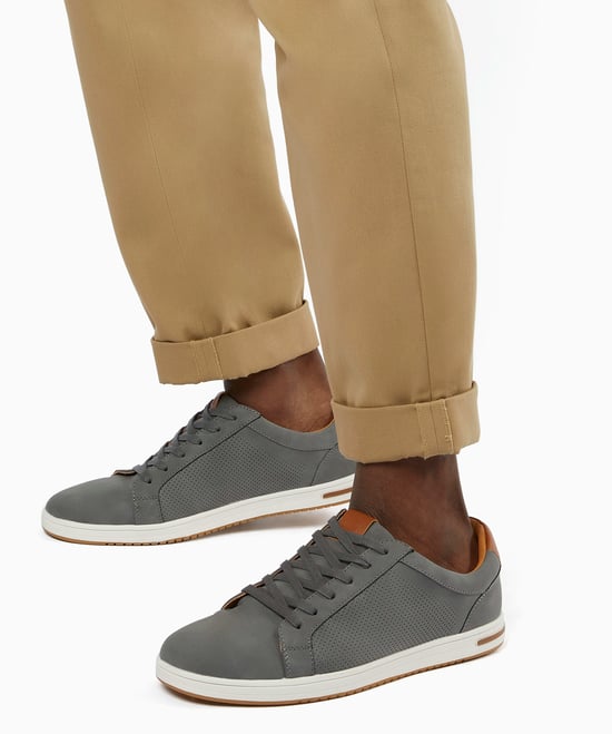 Dune Mens TEZZY Perforated Lace-Up Trainers Tezzy