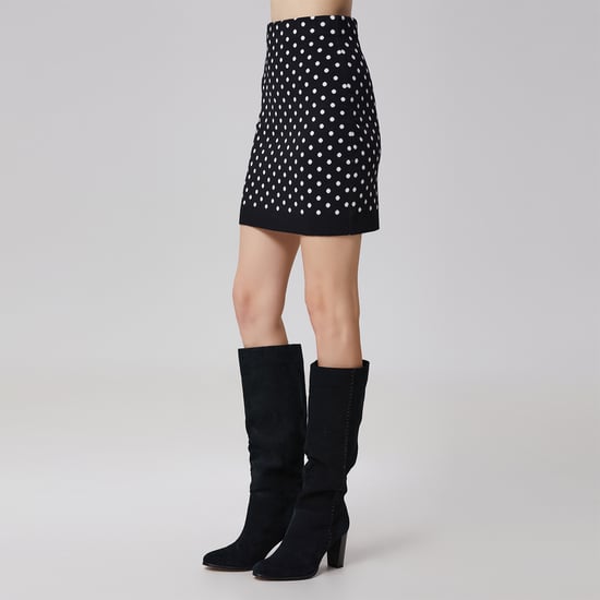 Polka dots knitted mini skirt - Image 5