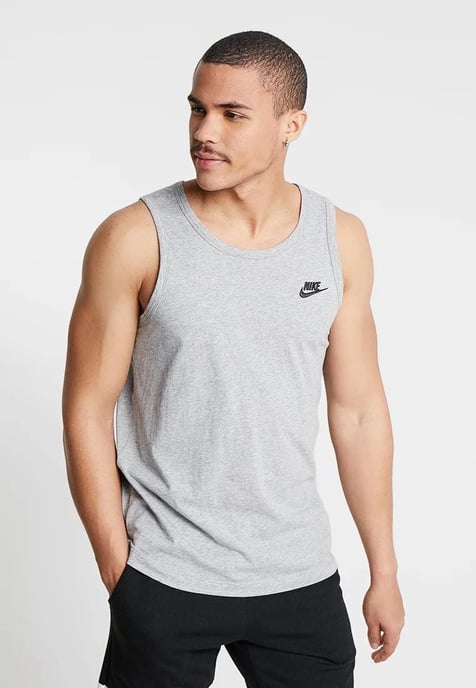 Nike Mens Athletic Gym Casual Vest Tank Top in Grey - Image 1