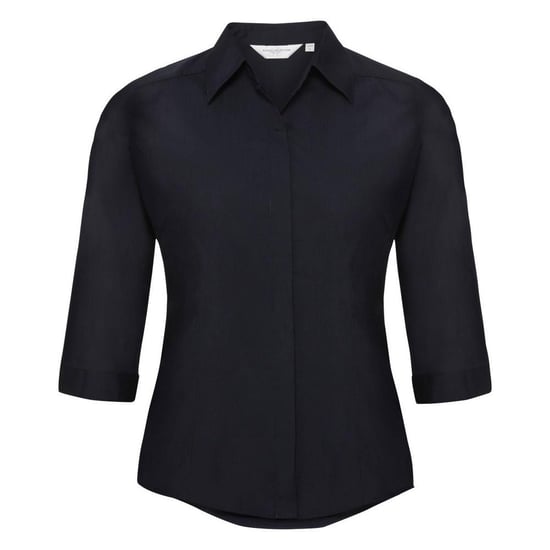 Russell Collectie Dames 3/4 Mouwen Poly-Katoen Easy Care Gevochten Poplin Shirt (Franse marine) - Image 1