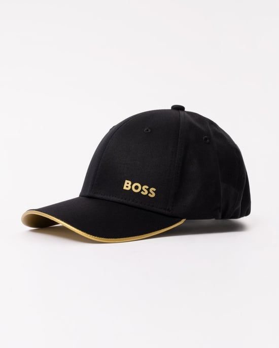BOSS Green Bold Mens Logo-Print Cap In Cotton Twill
