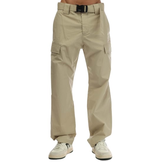 Men's Off White Buckle Cargo Pants in Sand