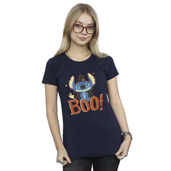 Disney Womens/Ladies Lilo & Stitch Boo! Cotton T-Shirt (Navy Blue)