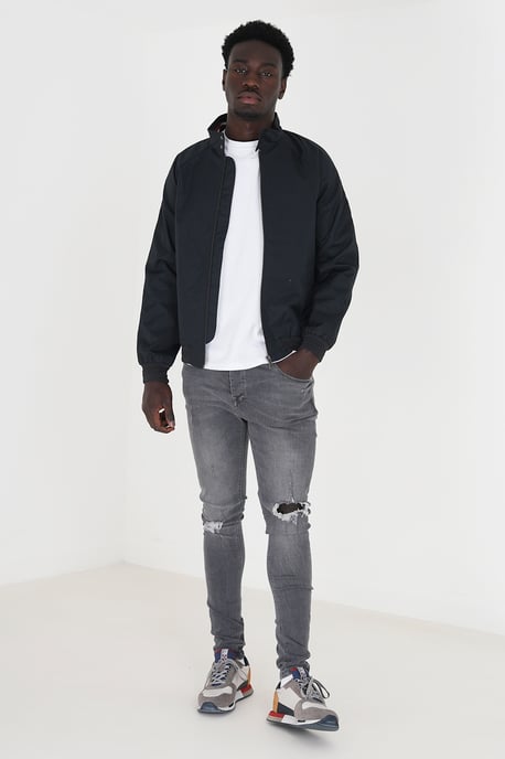 Navy 'Ellis' Lightweight High Neck Harrington Jacket