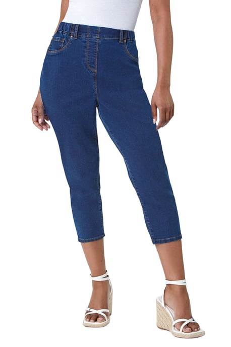 Petite Cropped Stretch Denim Jegging Cotton Capri Jean Leggings