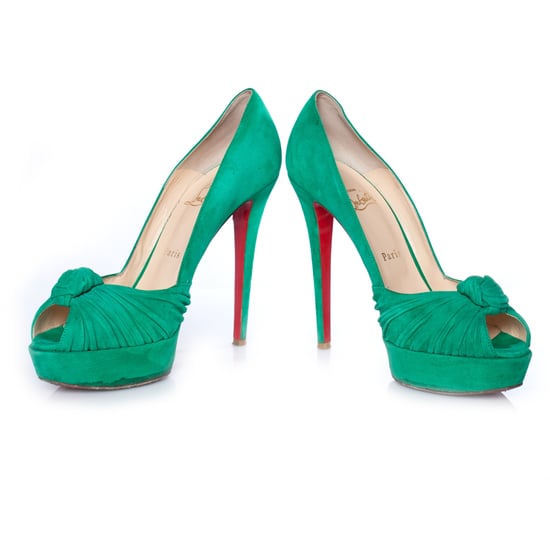 Mint suede Greissimo pumps. - Image 3