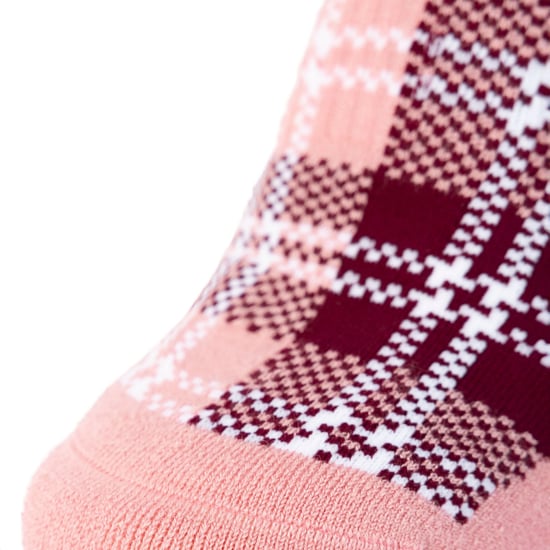 Trespass Unisex Adult Fergus Checked Socks (Dark Cherry)