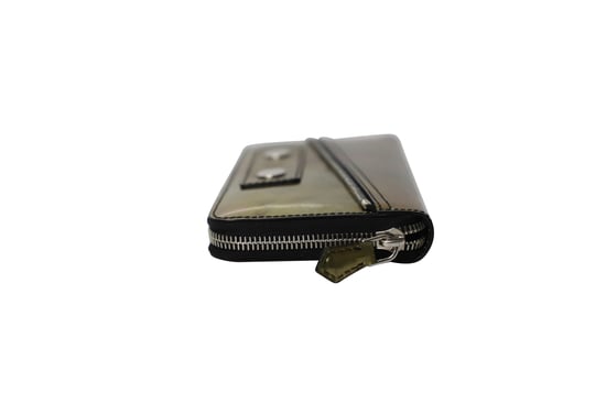 Alexander McQueen Zip Long Wallet with Metal Stud Detail in Gold Leather - Image 4