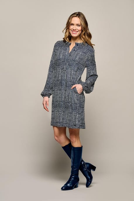 Cecile Print Tuniek Navy / Wit