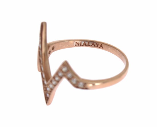 Nialaya Roze Goud 925 Zilver Vrouwen Duidelijke Ring - Image 5
