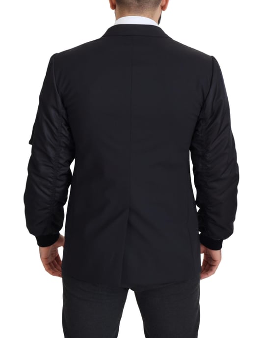 Dolce & Gabbana Svart Ull Helt Zip Långärmad Herrjacka - Image 5