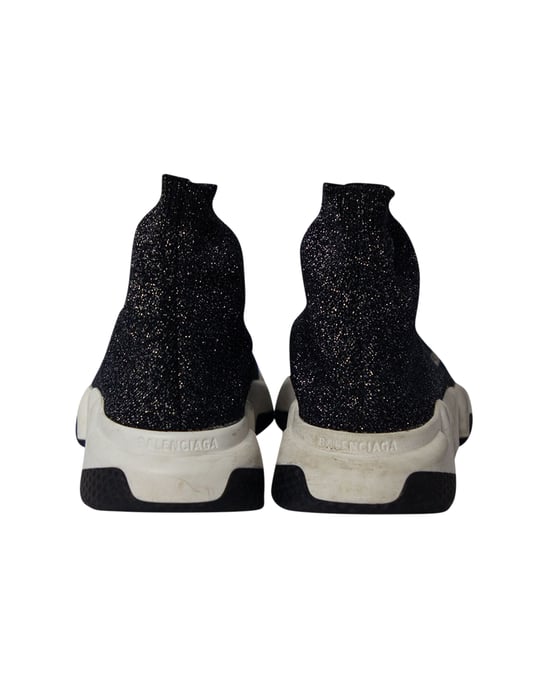 Balenciaga Glitter Speed Sneakers i Svart Viskos - Image 4