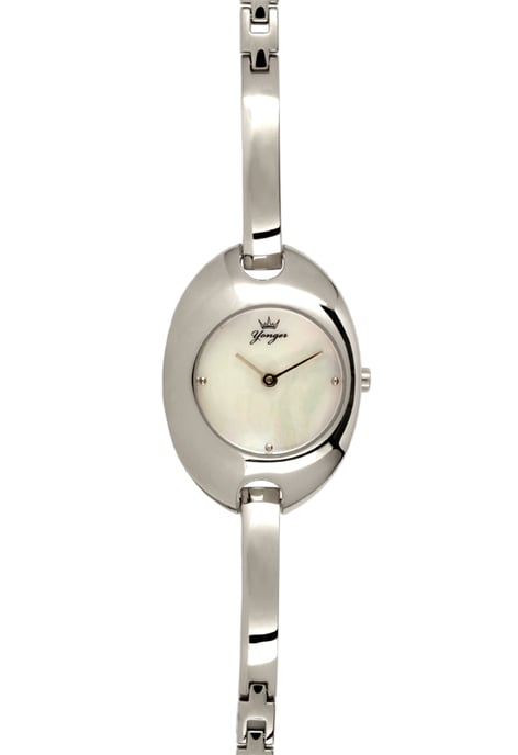 Yonger and Bresson: Silver Watch with White Dial
