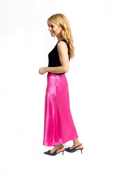 Pink Satin Skirt