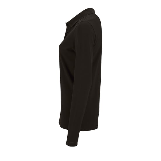 SOLS Dames/dames Perfecte Lange Mouw Pique Polo Shirt (Zwart) - Image 4