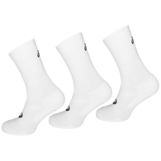 Asics 3-Pack Solid Mens White Crew Socks - Image 1