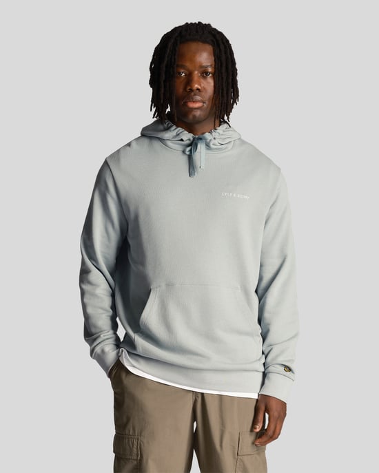 Lyle & Scott Loopback Broderad Hoodie i Blått för män - Image 1