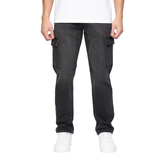 Crosshatch Heren Kremtap Cargo Jeans (Zwart wassen) - Image 1