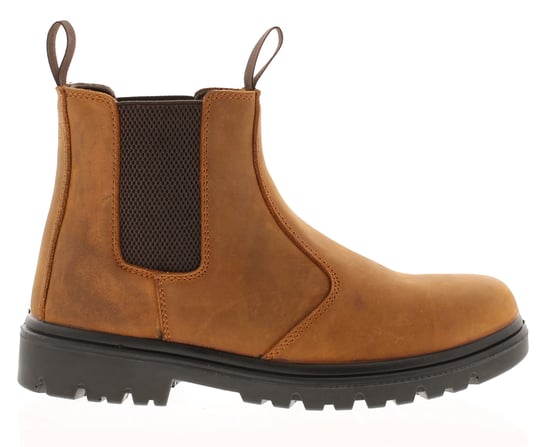 Tradesafe Mens Safety Boots crazy leather tan