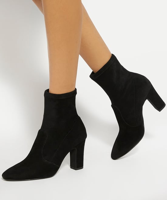 Dune Ladies Optilly - Almond Toe Block Heel Sock Boots