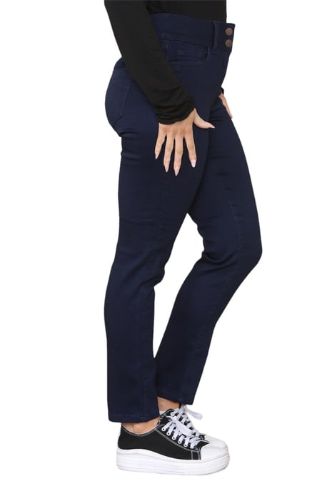 M&Co Womens Lift & Shape Slim Leg Jeans in Indigo Blue - Image 3