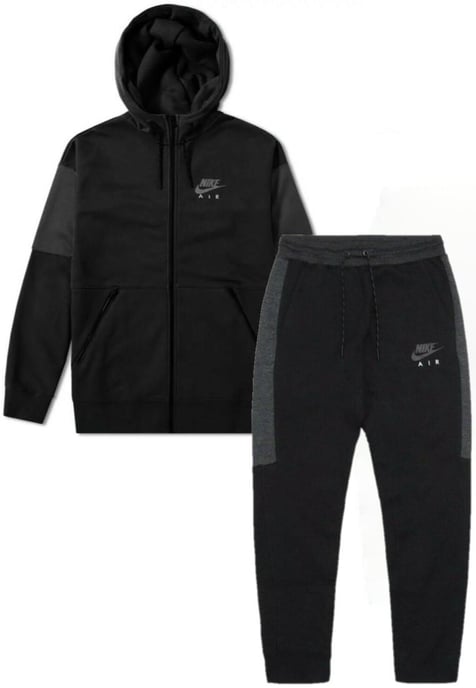 Nike Air Mens Fleece Tracksuit Full Set in Black - Image 1