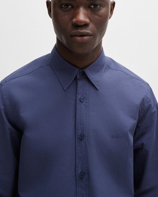 BOSS Orange Relegant 6 Mens Regular-Fit Shirt in Cotton Poplin with Kent Collar - Image 2
