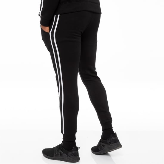 Herr svart träningsoverall joggers| Enzo Designer Menswear - Image 4