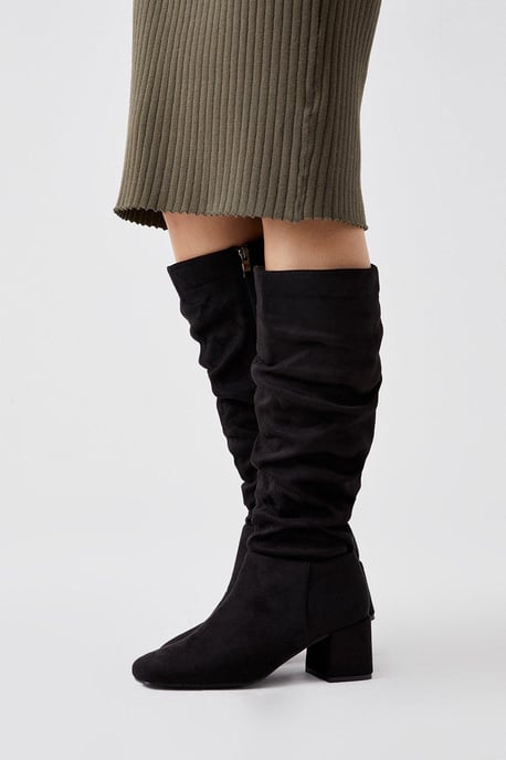 Kaya Ruched Knee High Boots