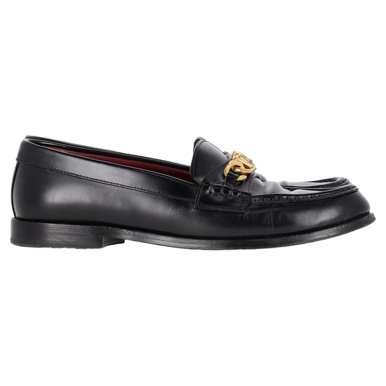 Valentino VCHAIN Loafers in Black Leather - Image 1
