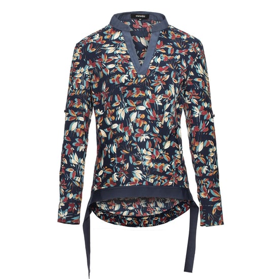 Satin Col-V Blouse en bladeren print - Image 5