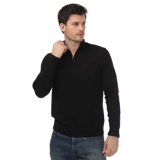 Herrens Ted Baker Limehas Merinoull Core Halvdraget Sweatshirt i Marinblå - Image 3