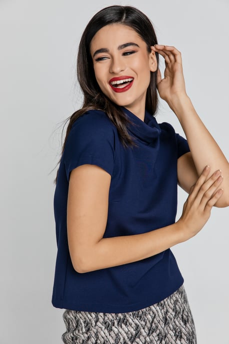 Short Sleeve Blue Top