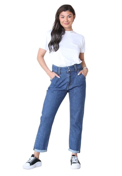 MYT Womens Boyfriend Jeans in Blue - Image 4